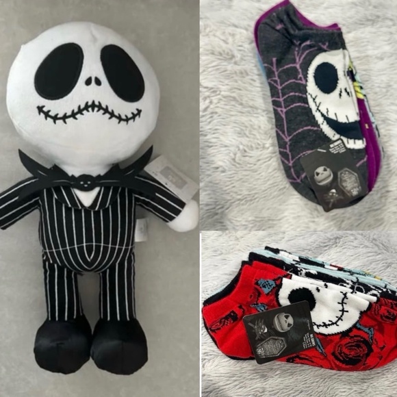 Disney Accessories - NEW Disney The Nightmare Before Christmas Jack Skellington Plush & socks bundle